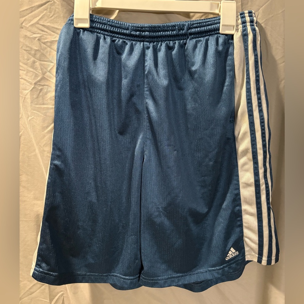 Adidas Men's Navy and White Athletic Shorts